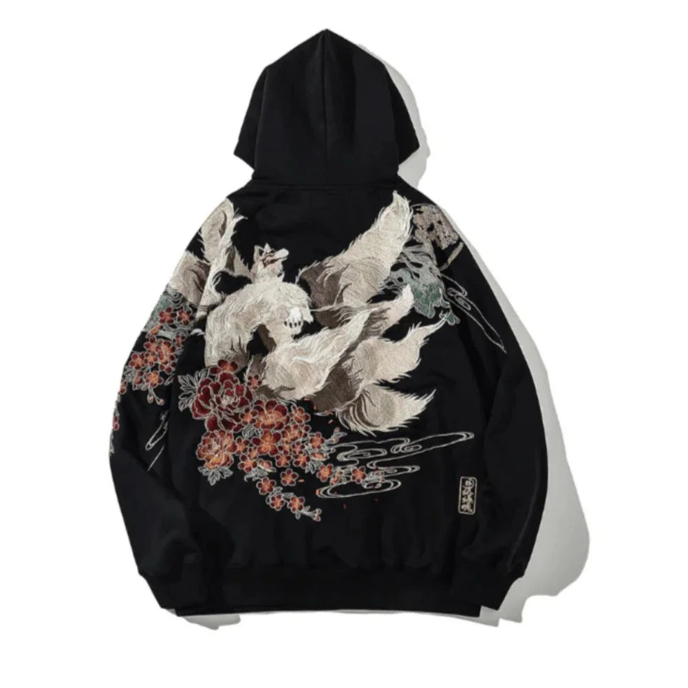 Henri - Nine-Tailed Fox Embroidered Hoodie