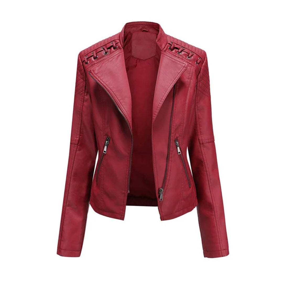 Camille – Classic Lambskin Leather Jacket