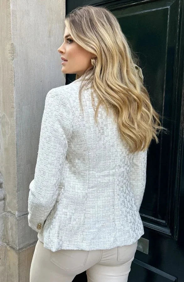 Vienna Luxe Tweed Double-Breasted Blazer