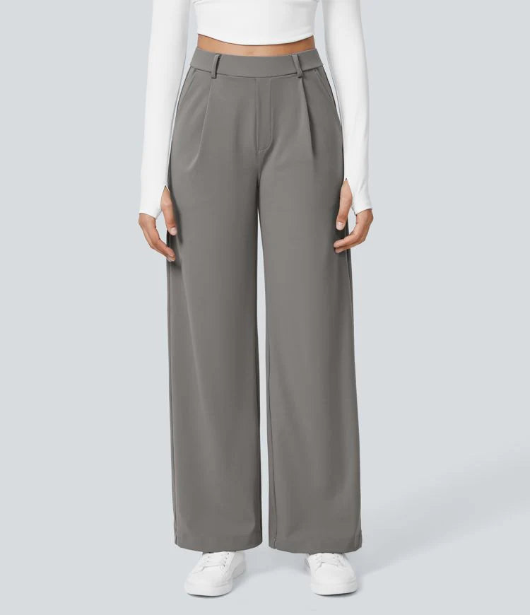Aela – Sleek High Waist Wide Leg Trousers