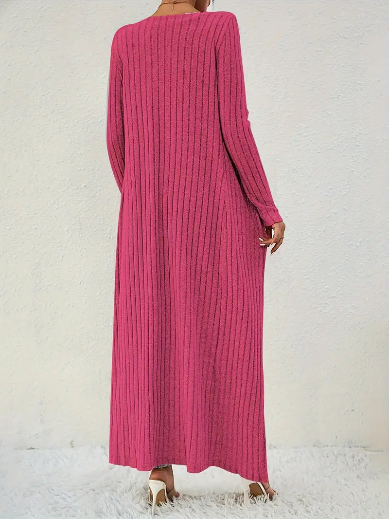 Swietlana - Ribbed Solid Three-Piece Set with Top and Cardigan