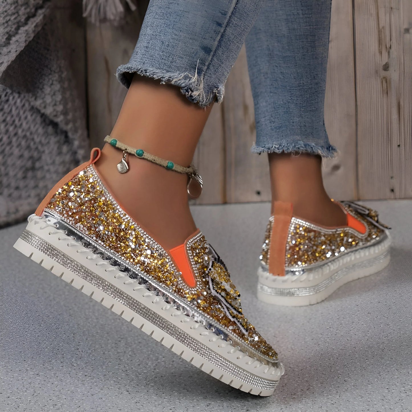 Isabeau – Rhinestone Bow Embellished Casual Loafers