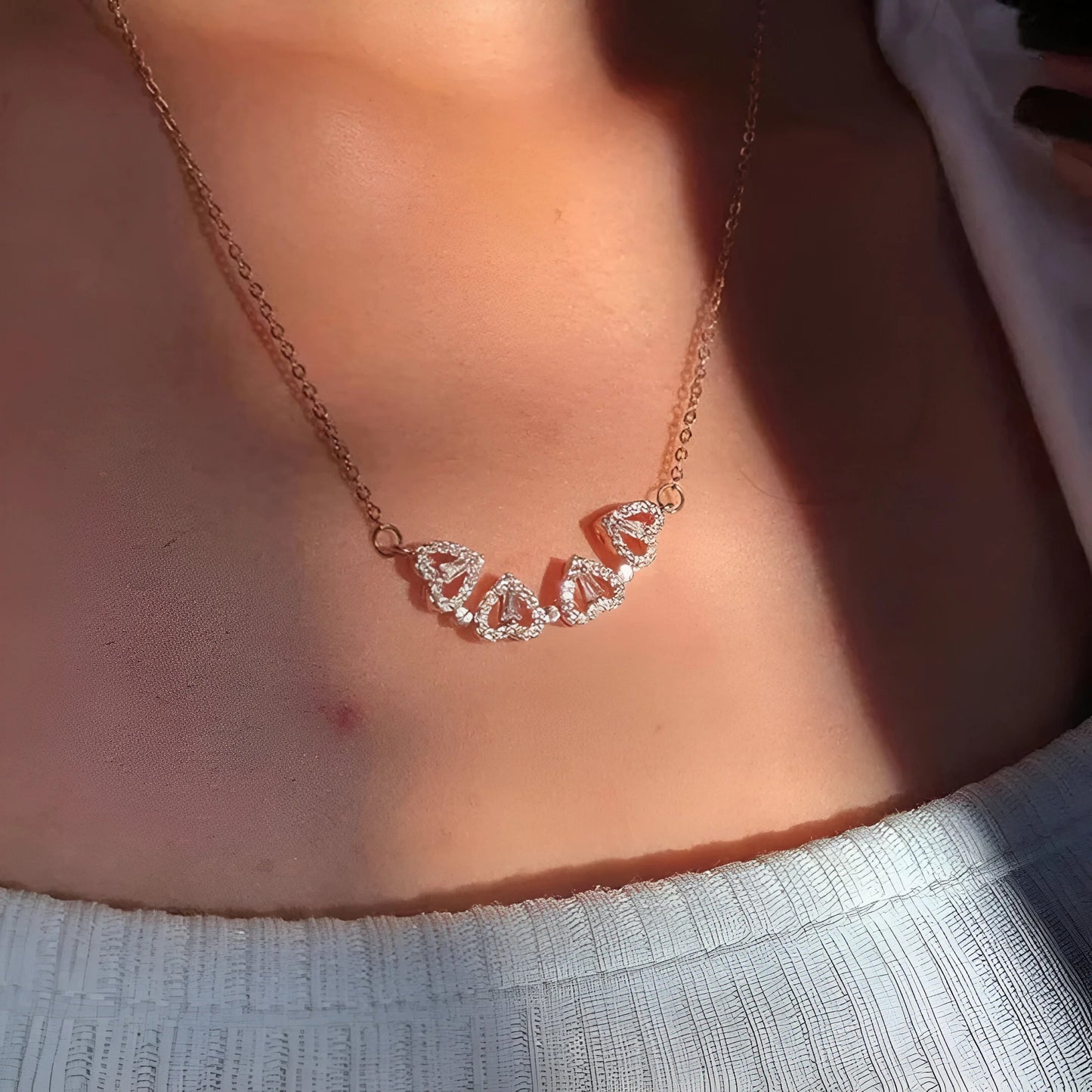 Celesta Clover Heart Pendant Necklace