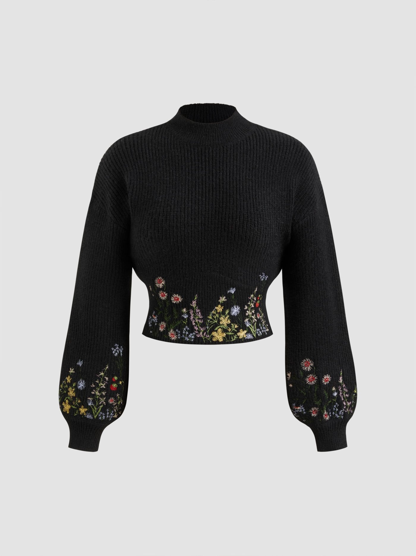 Éloïse – Embroidered Knit Crop Sweater