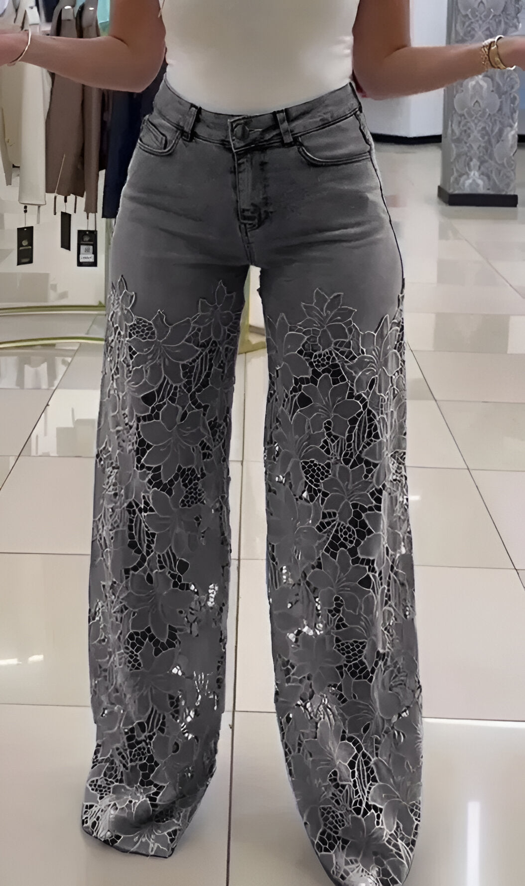 Chérie Floral Lace Jeans