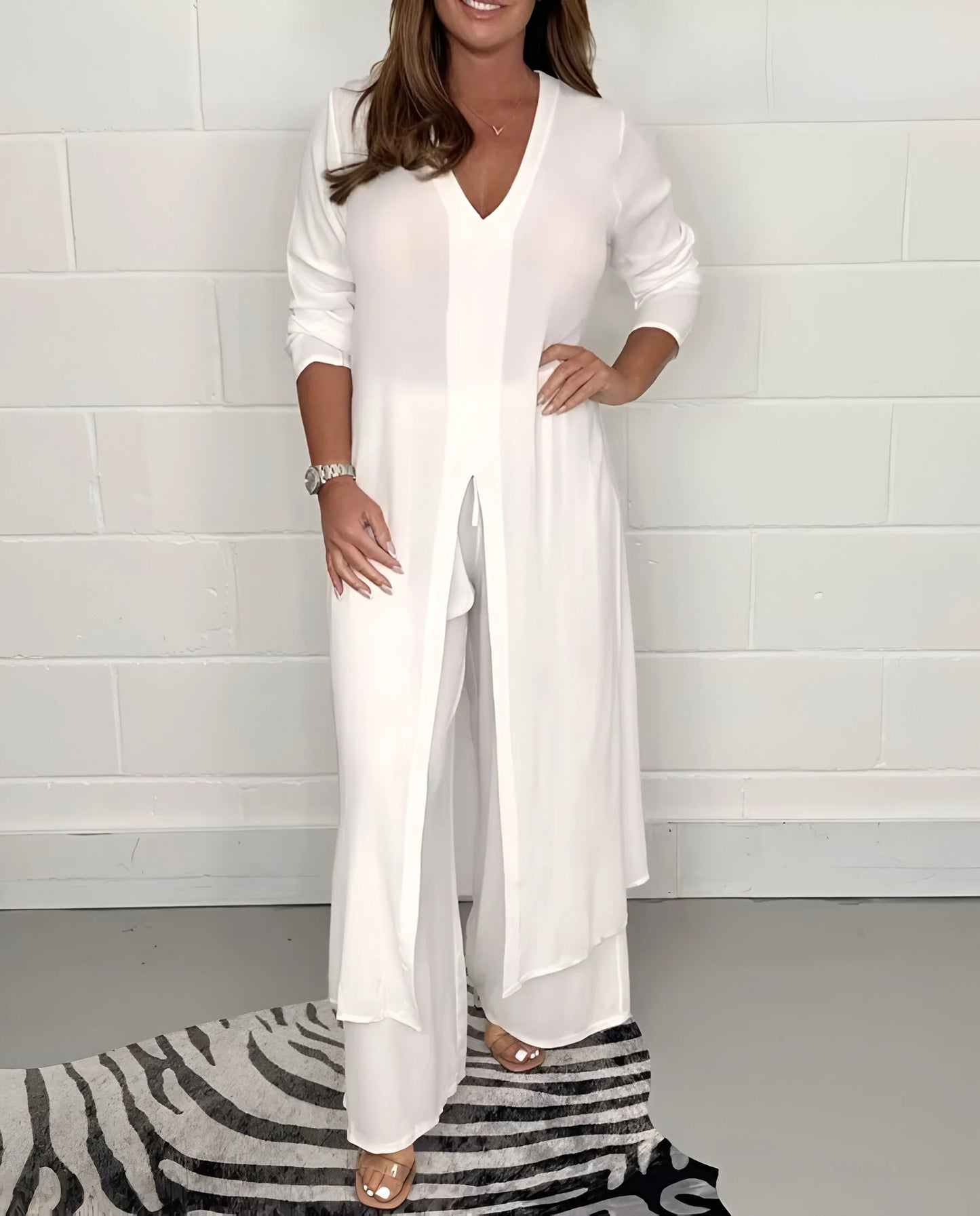 Philomène - Flowy Two-Piece Blouse and Trousers Set