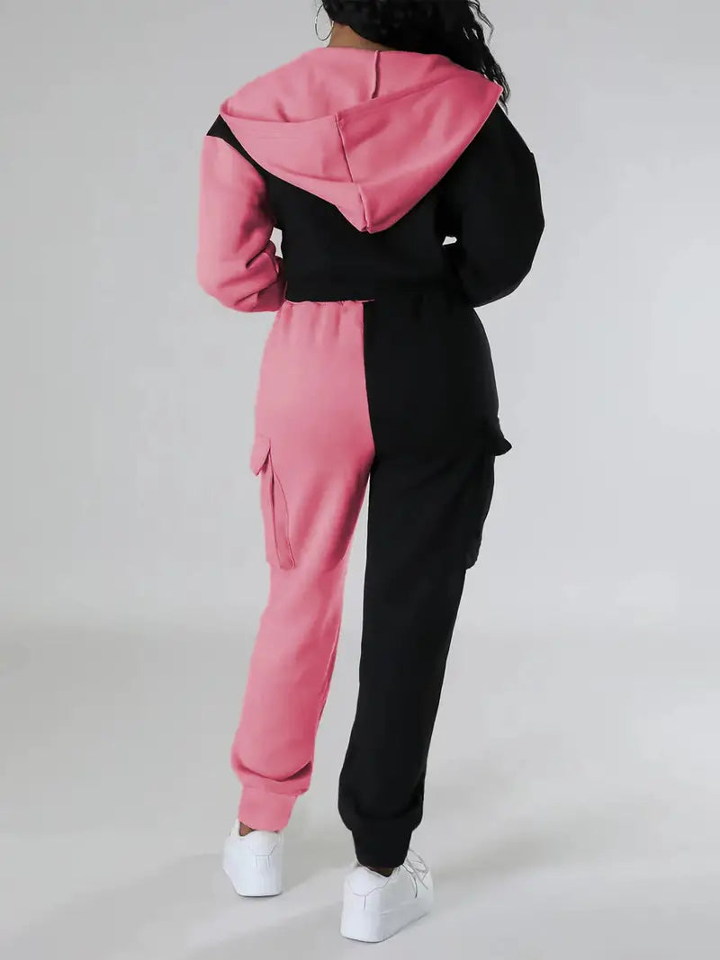 Włodzimira - Color Block Casual Two-Piece Set