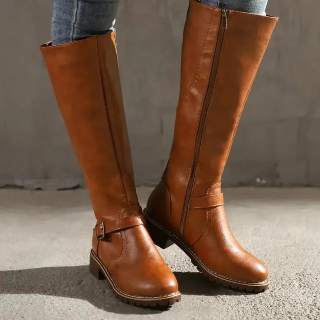Mette – Weatherproof Tall Leather Boots