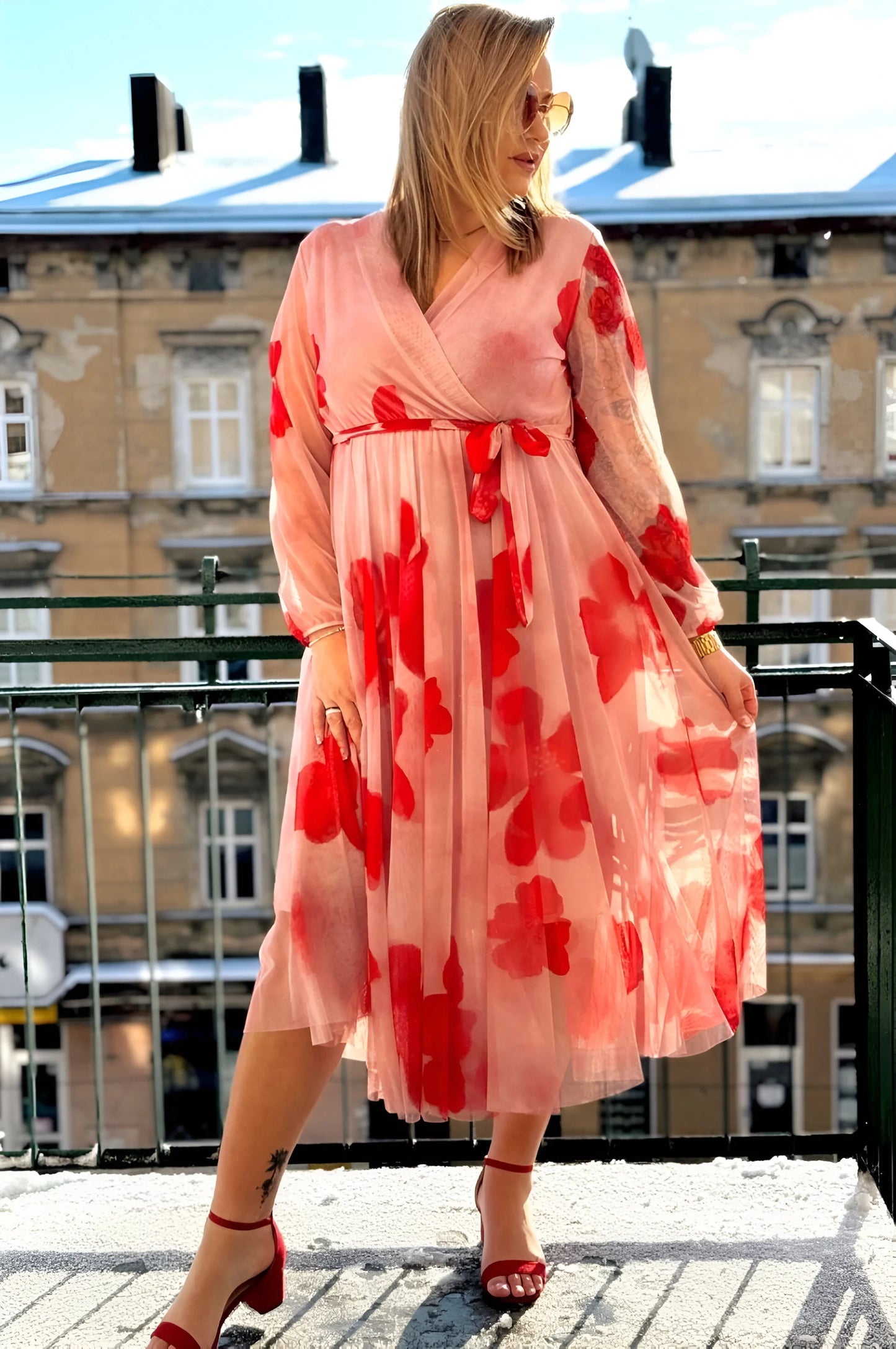 Clémence Sheer Midi Dress