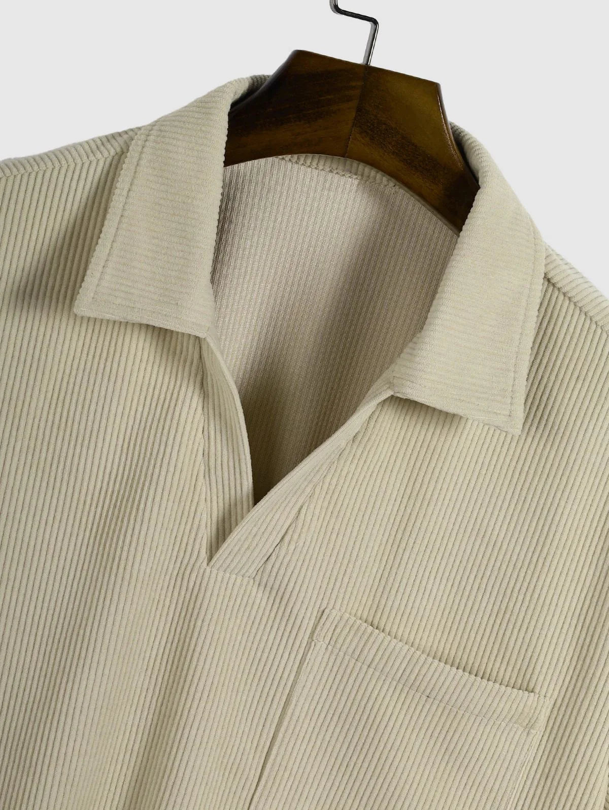 Yves - Men's Short Sleeve Corduroy Polo Shirt