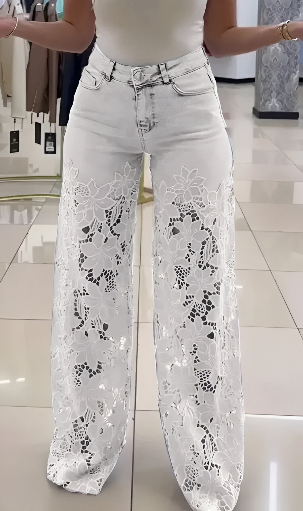 Chérie Floral Lace Jeans