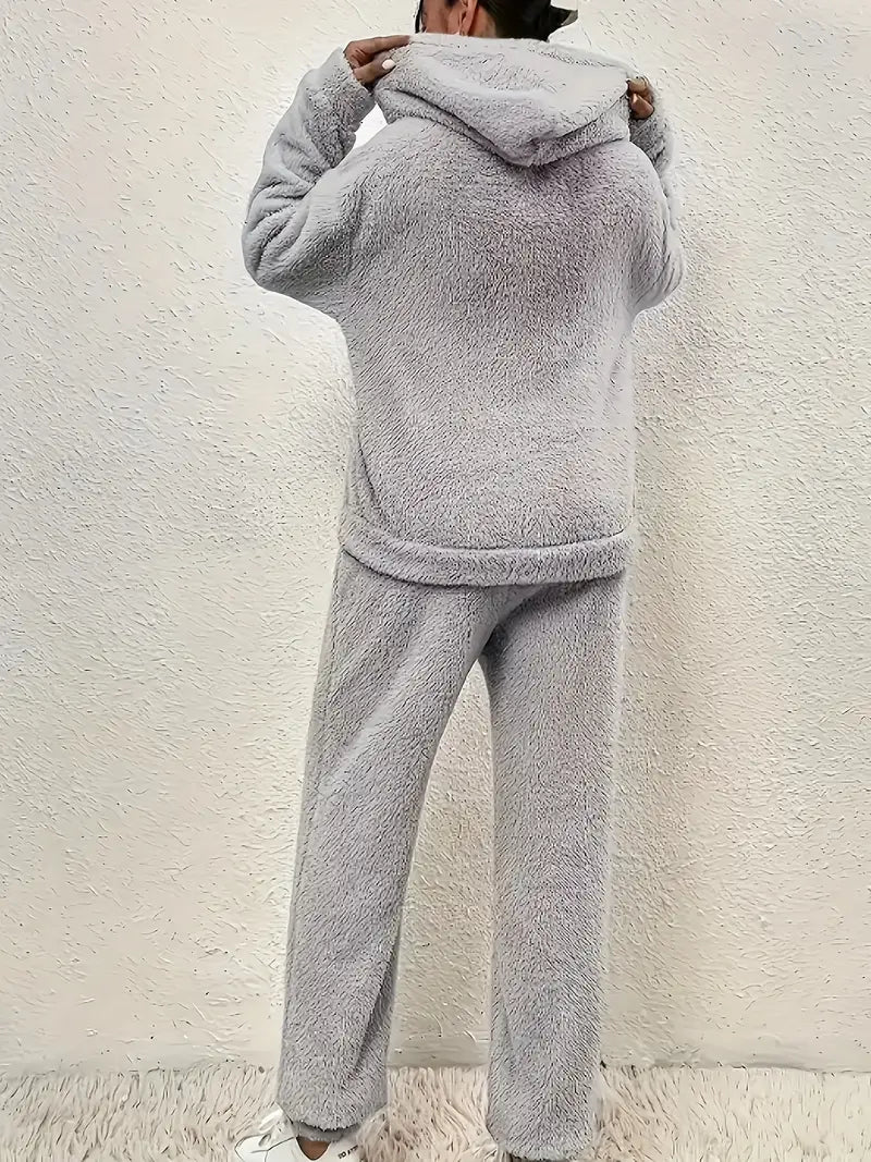 Bogudarzyna - Teddy Pants Set with Hood and Pocket
