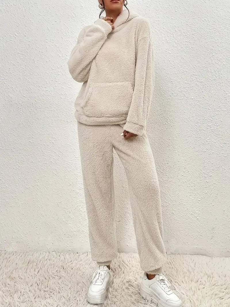 Bogudarzyna - Teddy Pants Set with Hood and Pocket