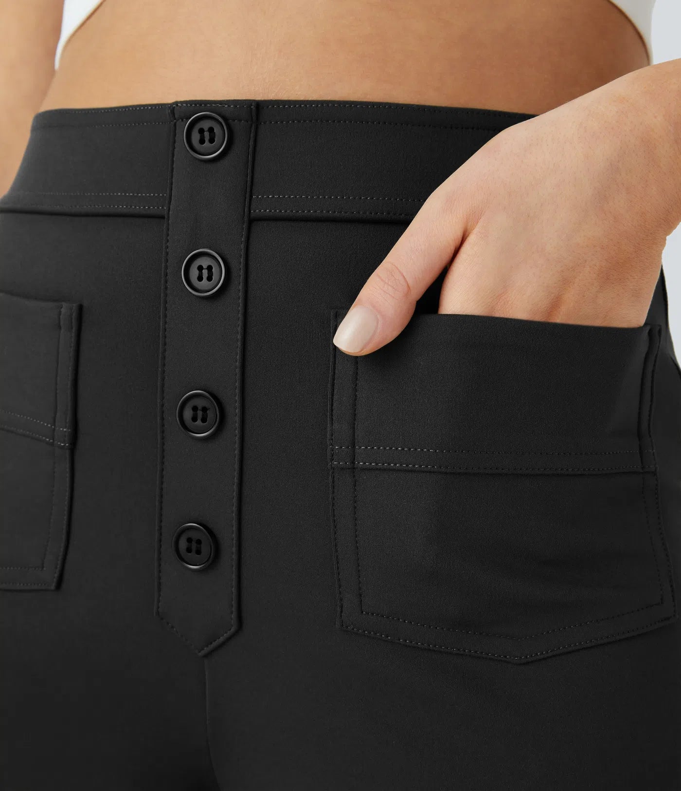 Noé – High-Waisted Wide-Leg Button Pants