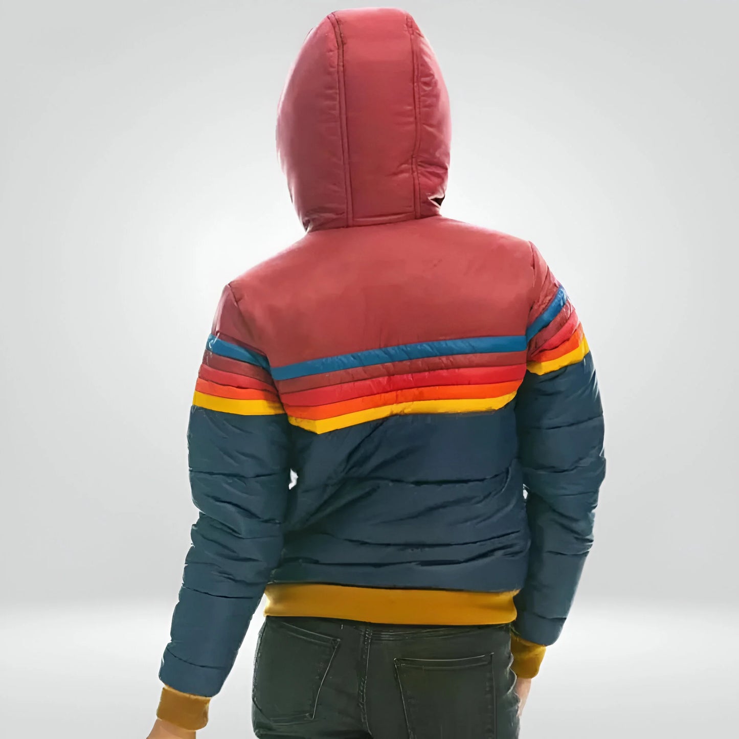 Leana – Sporty Striped Puffer Hoodie