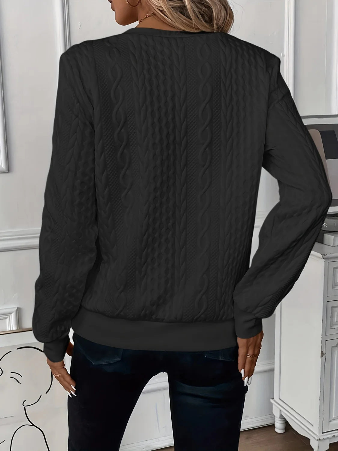 Sabine – Chic Cable Knit Zip-Up Sweater