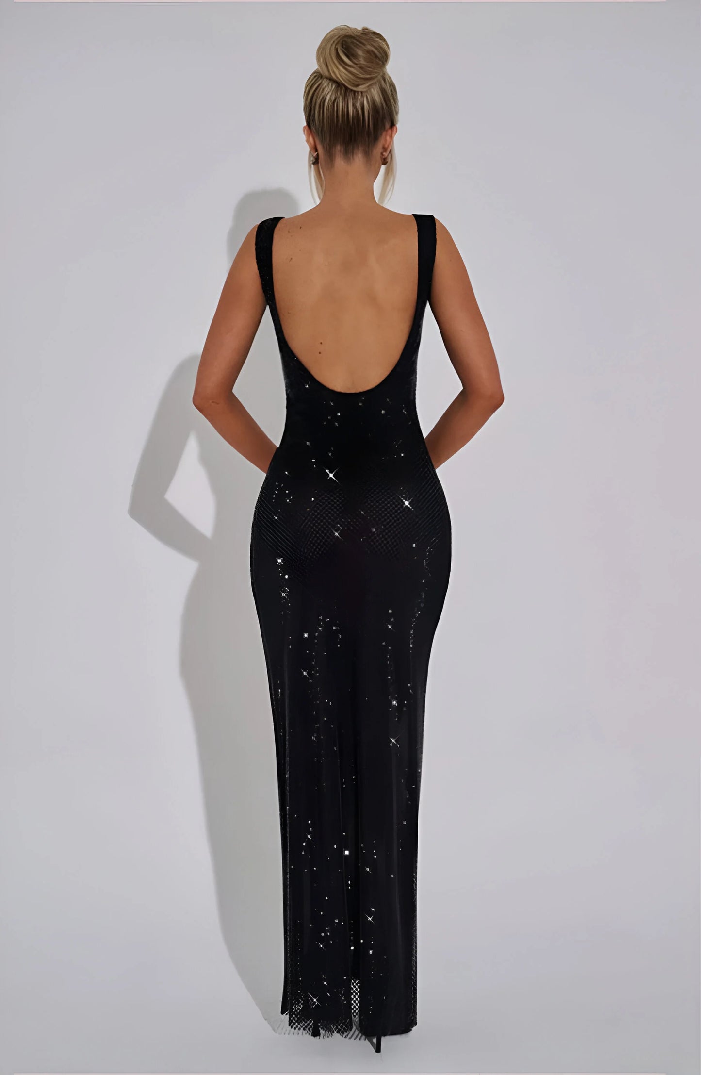 Celestia Sparkle Mesh Maxi Dress