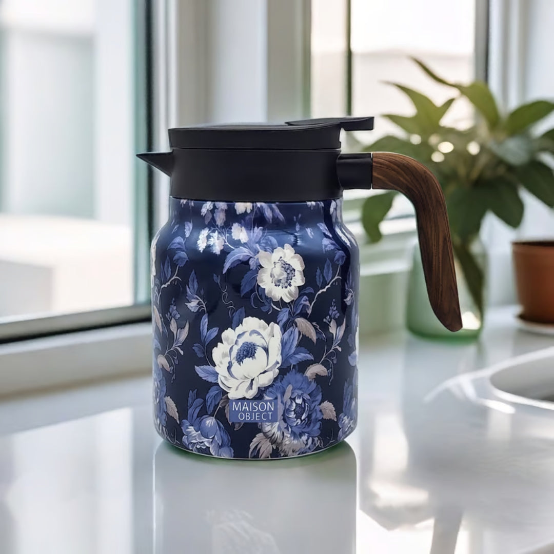 Jardin – Floral Thermos with Dual-Texture Handle