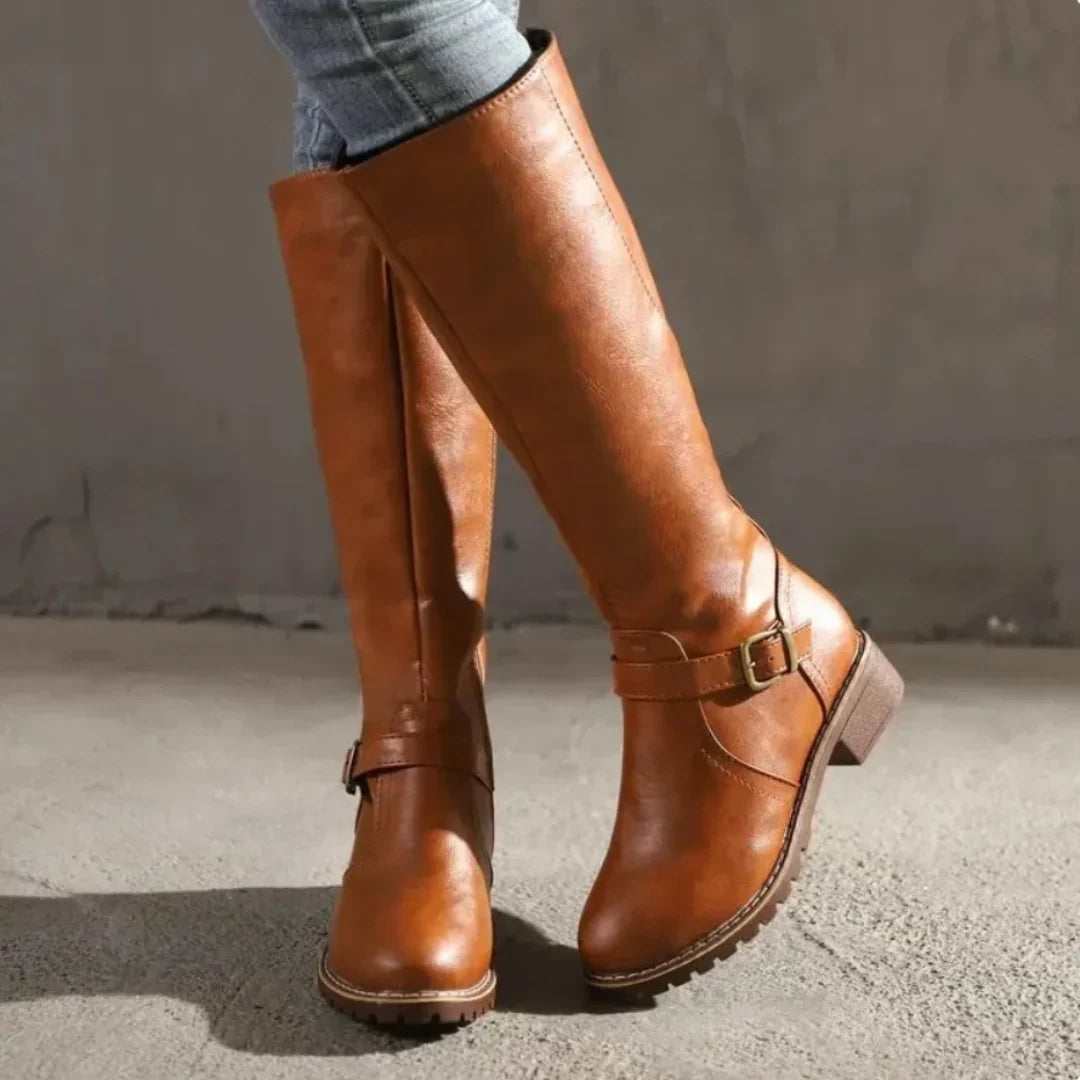 Mette – Weatherproof Tall Leather Boots