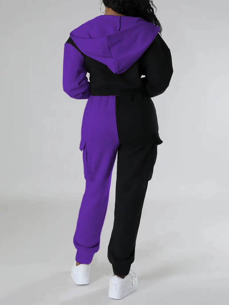 Włodzimira - Color Block Casual Two-Piece Set