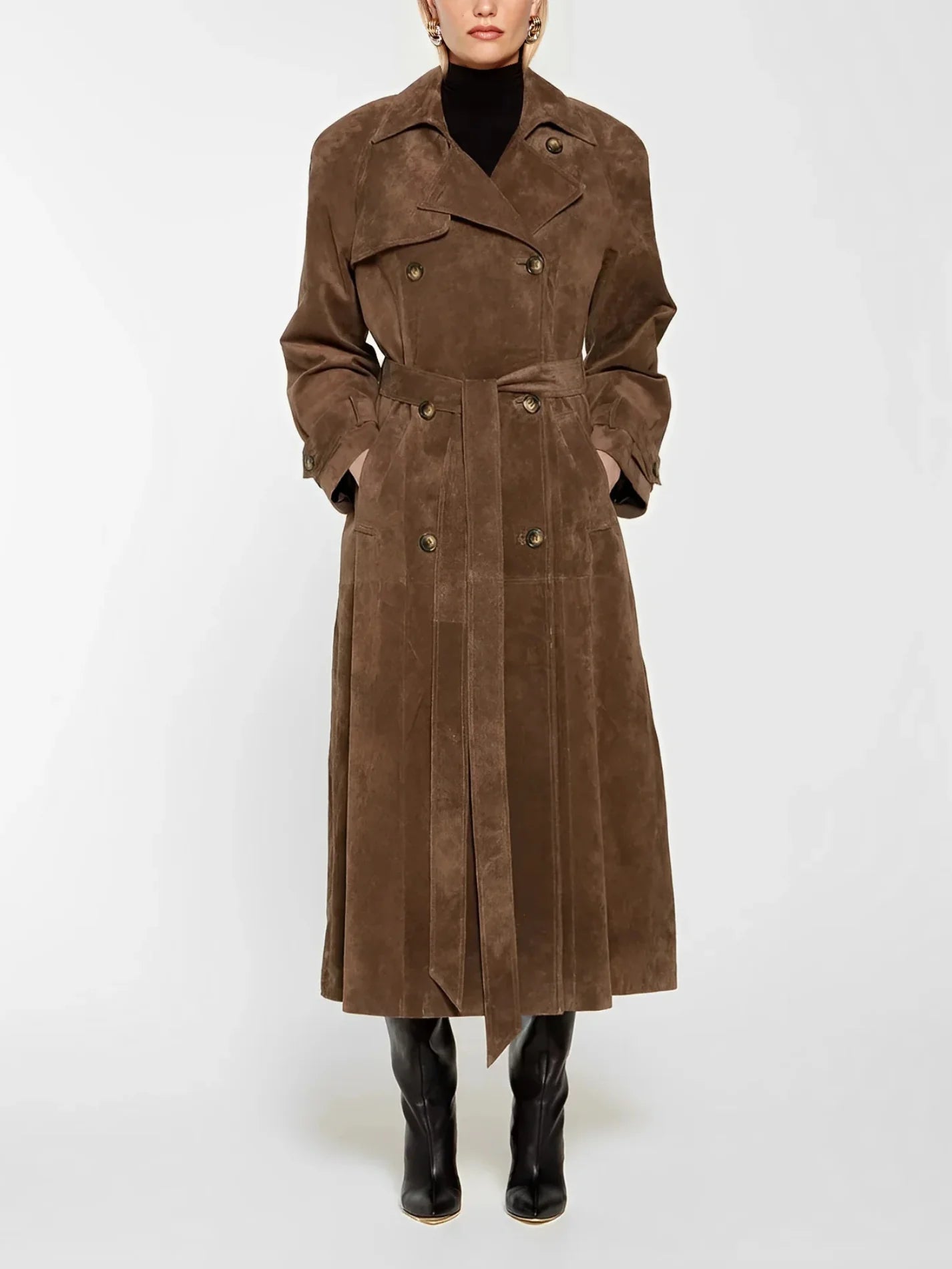 Noémie – Suede Trench Coat