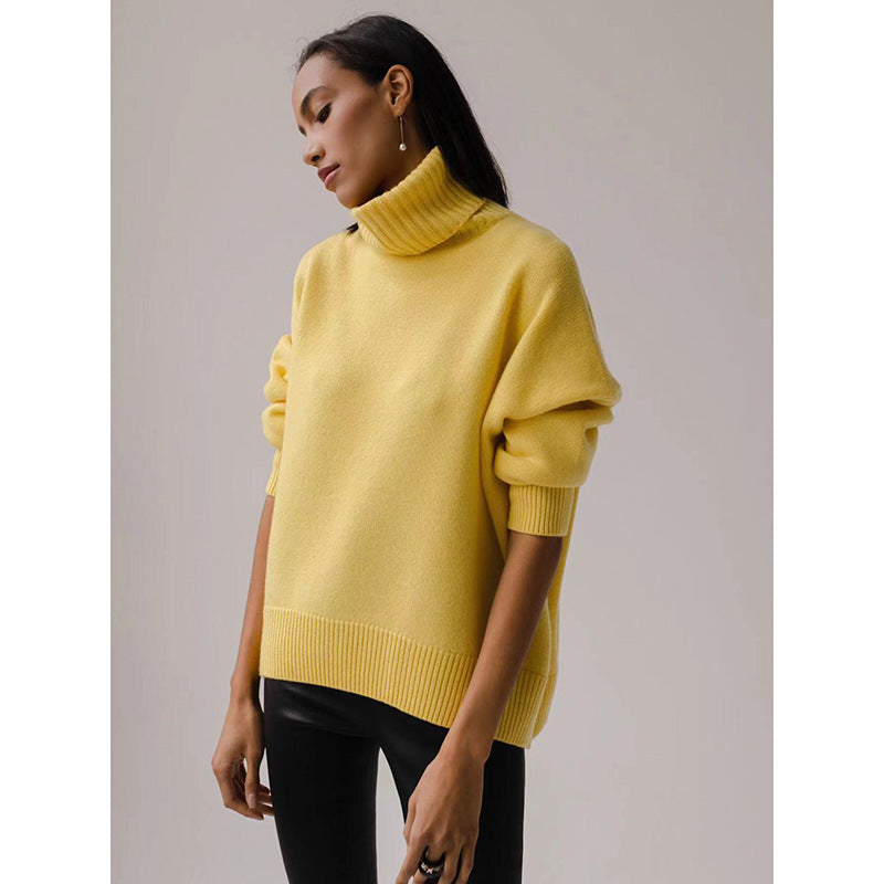 Bjørgulf - Women's Loose Sweater with Turtleneck for Winter