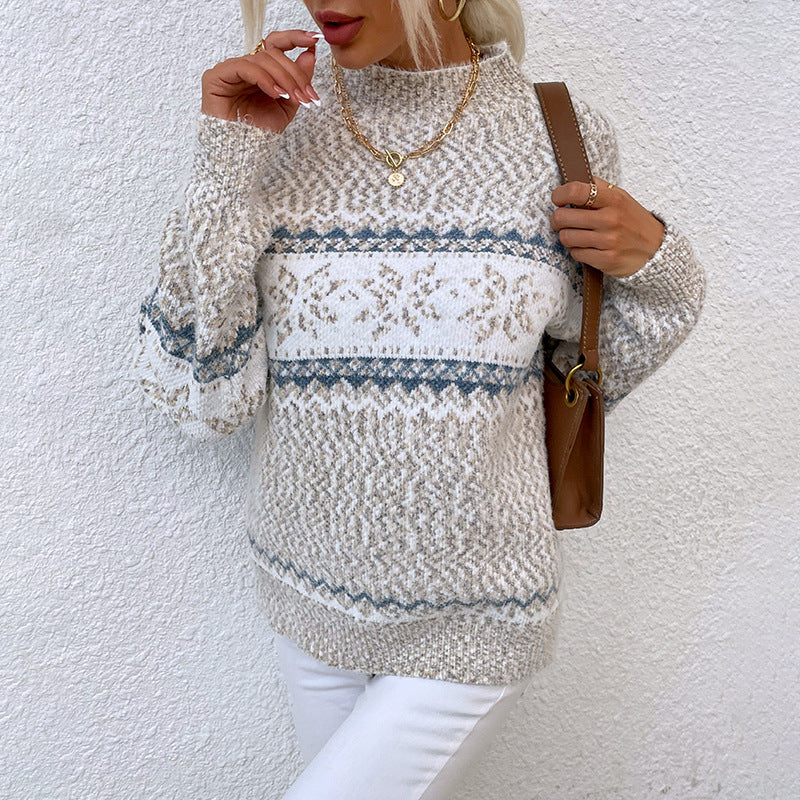 Zimelina - Warm Sweater with Snowflake Motif