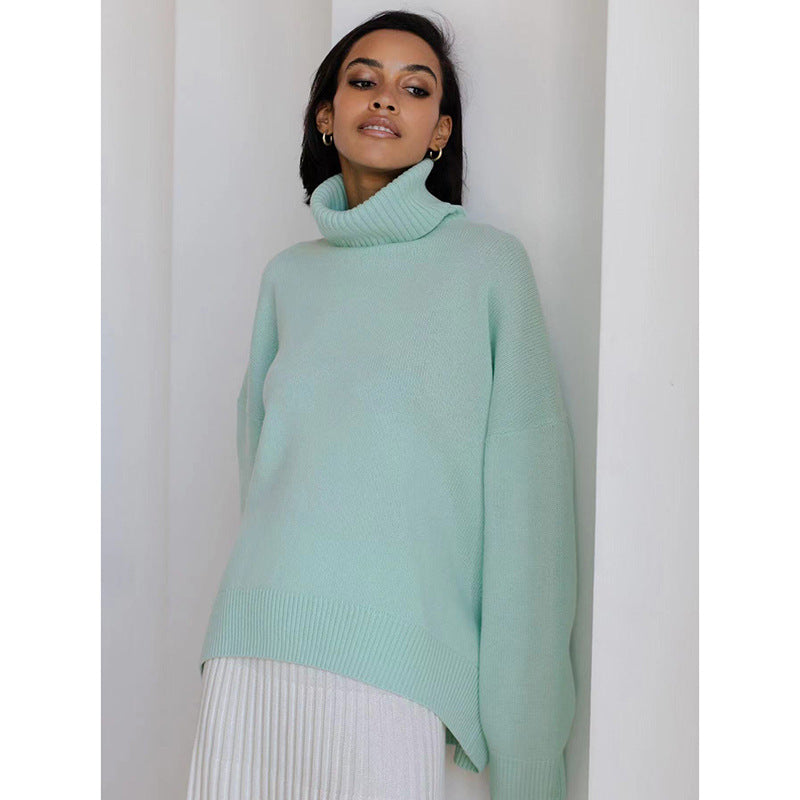 Bjørgulf - Women's Loose Sweater with Turtleneck for Winter