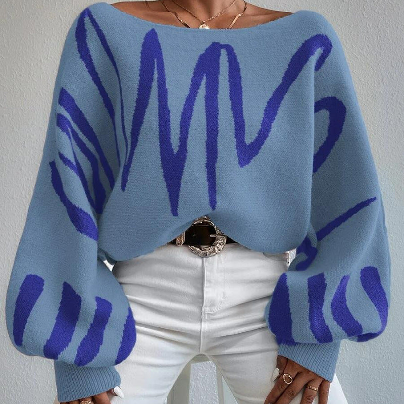 Svanhild – Women's Loose Sweater with Lantern Sleeves