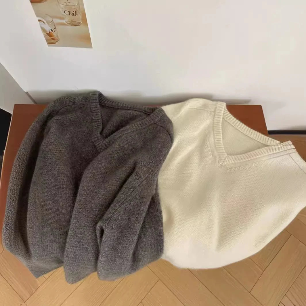 Céline - V-Neck Pure Wool Sweater