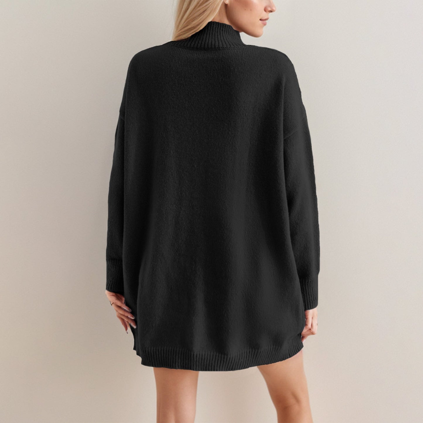 Inga – Women's Dress with a Loose Mock Neckline
