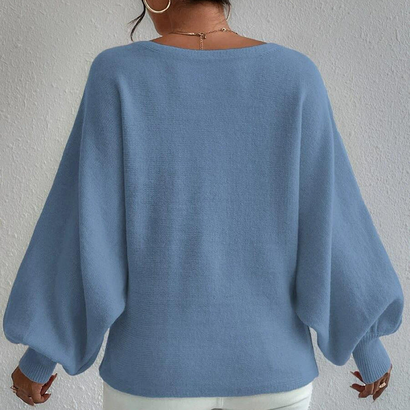 Svanhild – Women's Loose Sweater with Lantern Sleeves