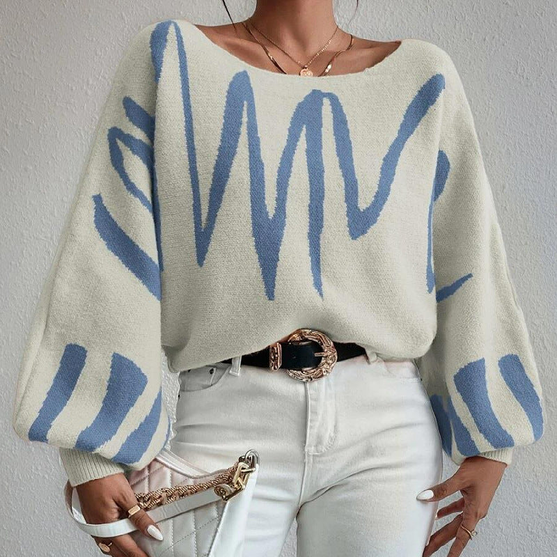 Svanhild – Women's Loose Sweater with Lantern Sleeves