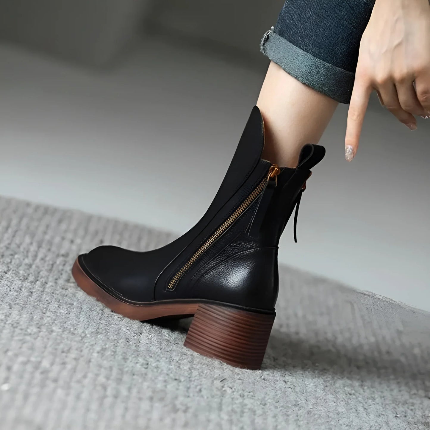 Anna – Leather Ankle Boots