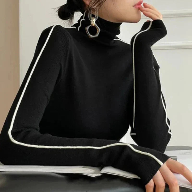 Lune - Striped Turtleneck Sweater