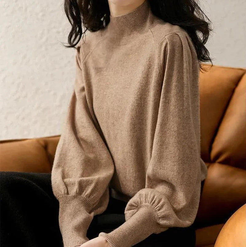 Megara – Women's Long Sleeve Sweater with a Turtleneck