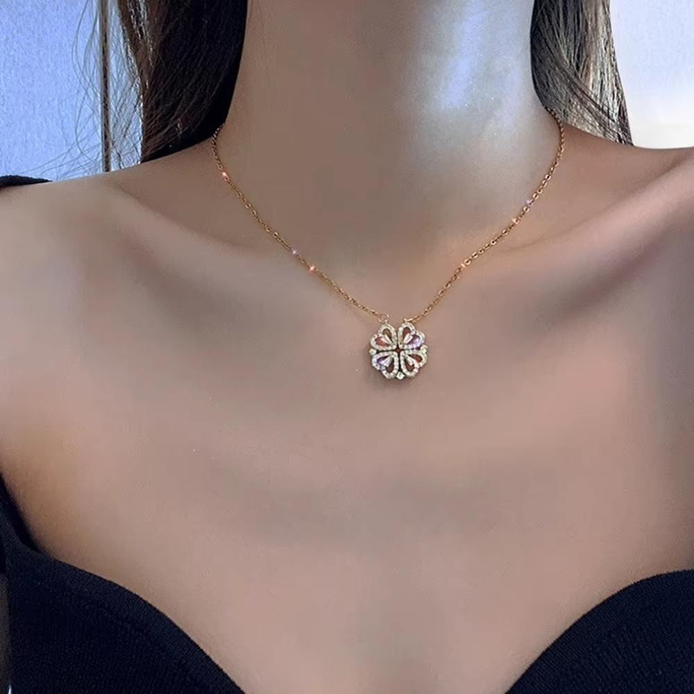 Celesta Clover Heart Pendant Necklace
