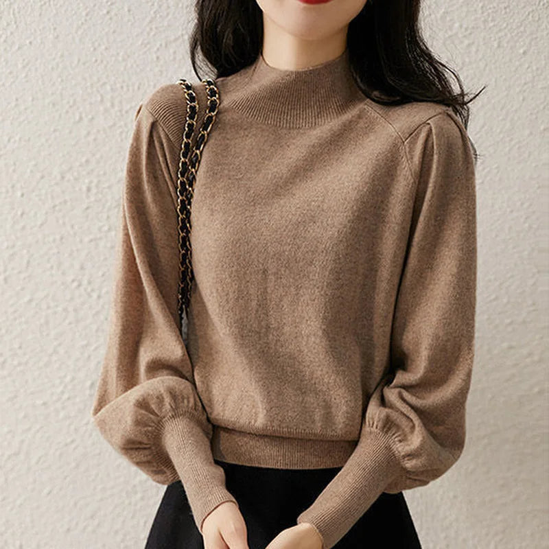 Megara – Women's Long Sleeve Sweater with a Turtleneck