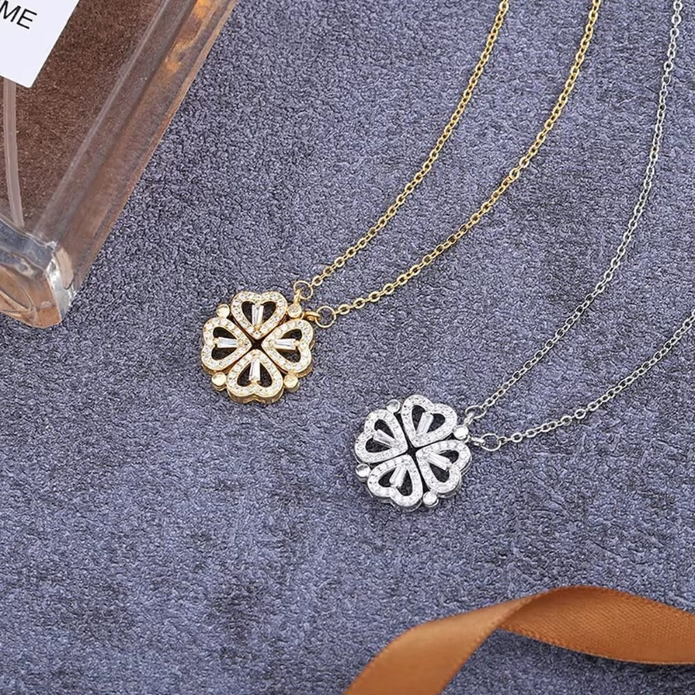 Celesta Clover Heart Pendant Necklace