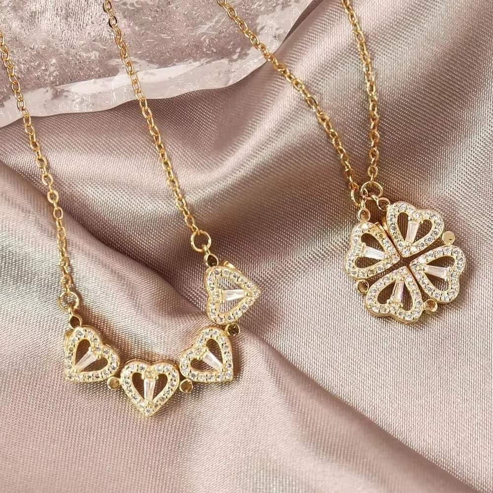 Celesta Clover Heart Pendant Necklace