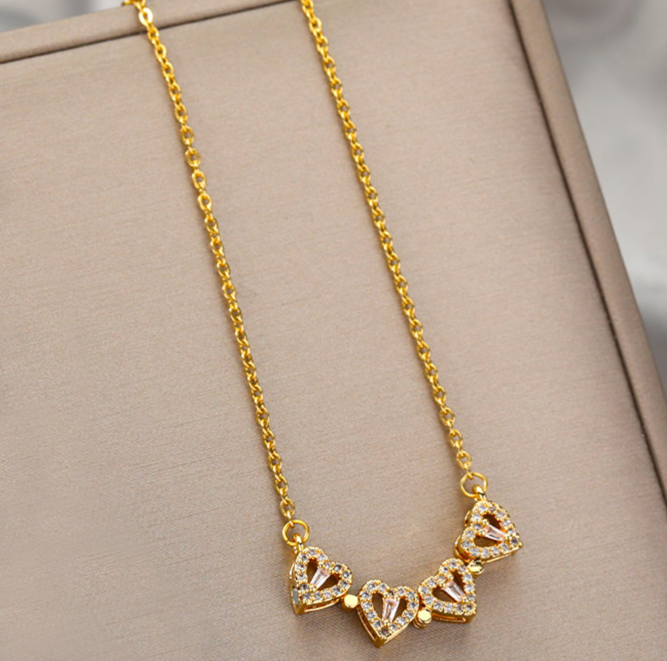 Celesta Clover Heart Pendant Necklace