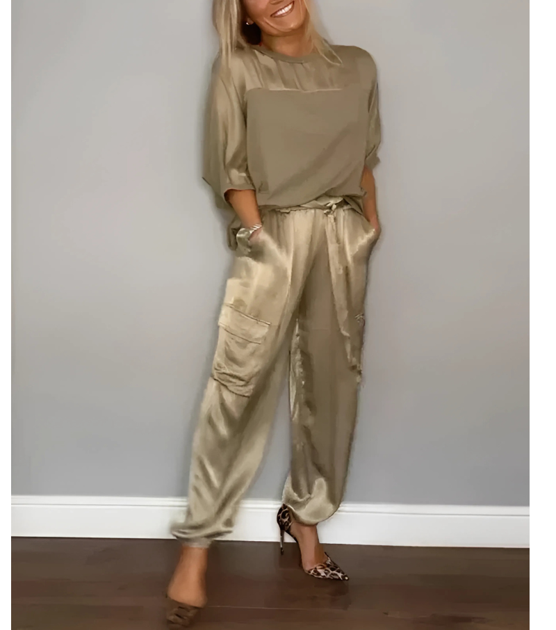 Julia – Elegant Satin Two-Piece Set