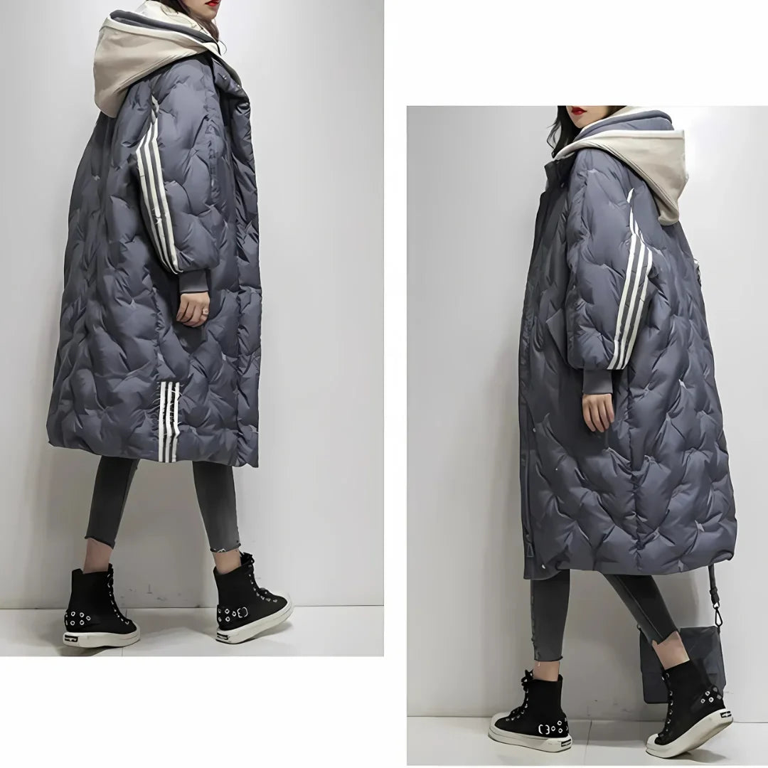 Rena - Medium length jacket with thicker duck down and hood