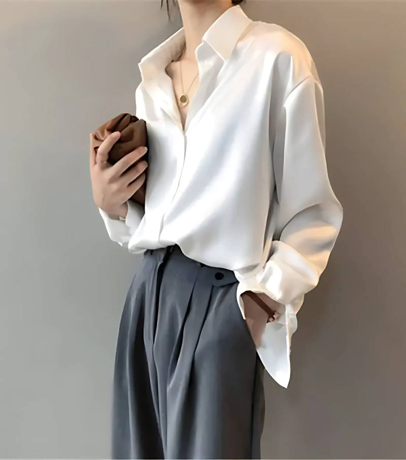 Amory - Elegant Silk Satin Blouse