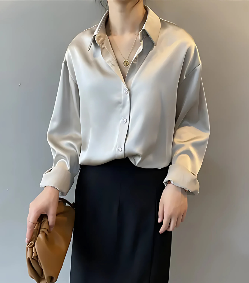Amory - Elegant Silk Satin Blouse