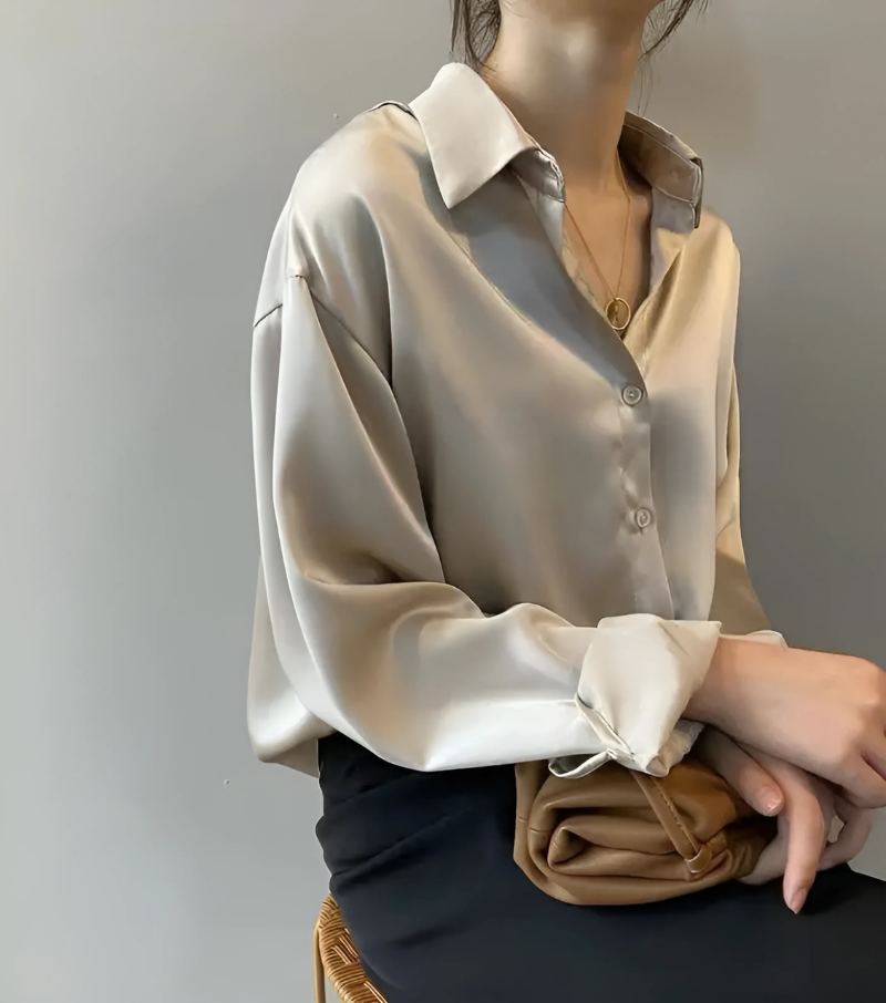Amory - Elegant Silk Satin Blouse