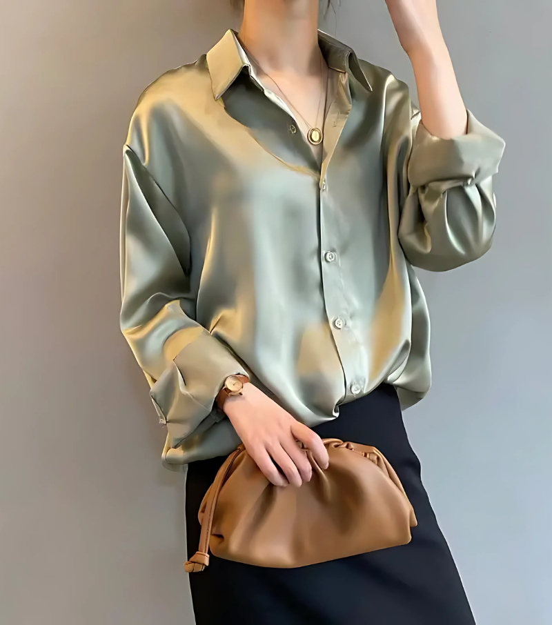 Amory - Elegant Silk Satin Blouse
