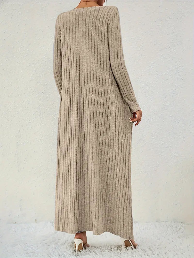 Swietlana - Ribbed Solid Three-Piece Set with Top and Cardigan