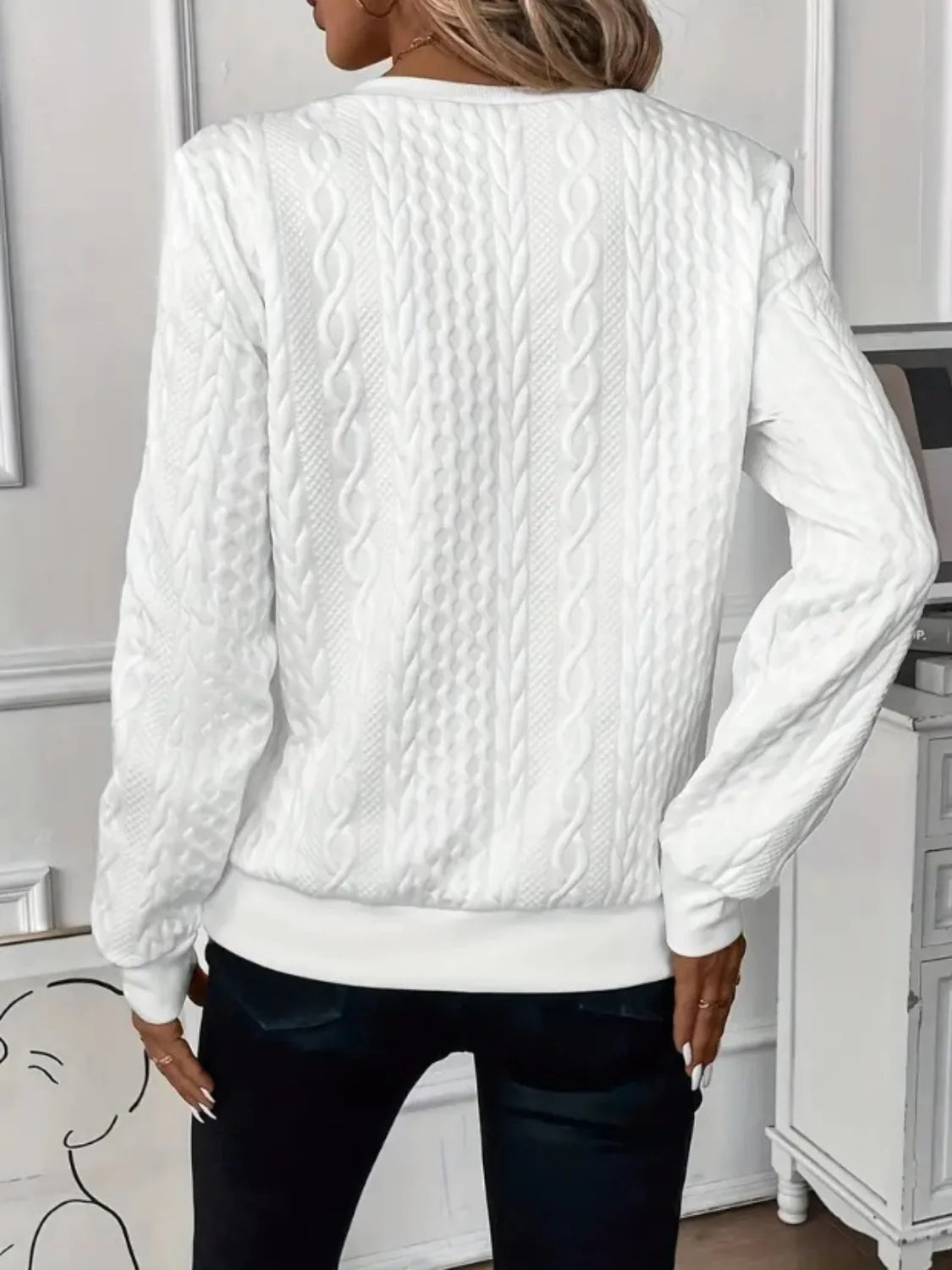 Sabine – Chic Cable Knit Zip-Up Sweater