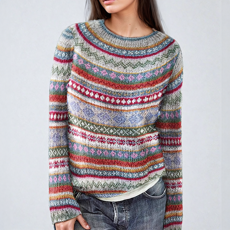 Dahlia – Sweater with Printed Pattern
